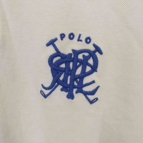 ポロラルフローレン POLO RALPH LAUREN custom fit エンブレム刺繍鹿の子ポロシャツ メンズ M