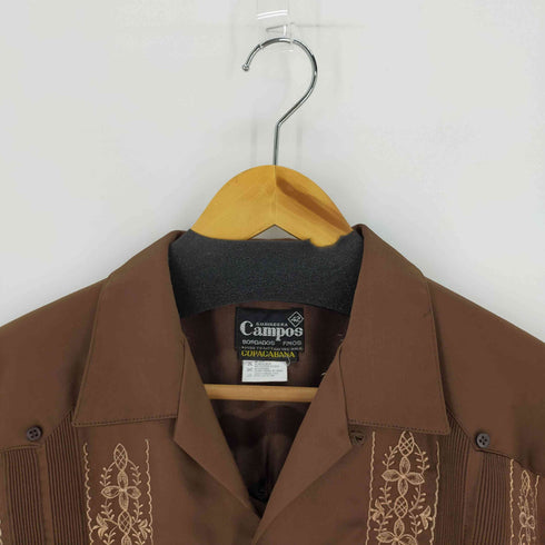 CAMPOE 刺繍キューバシャツ 開襟半袖 メンズ 42