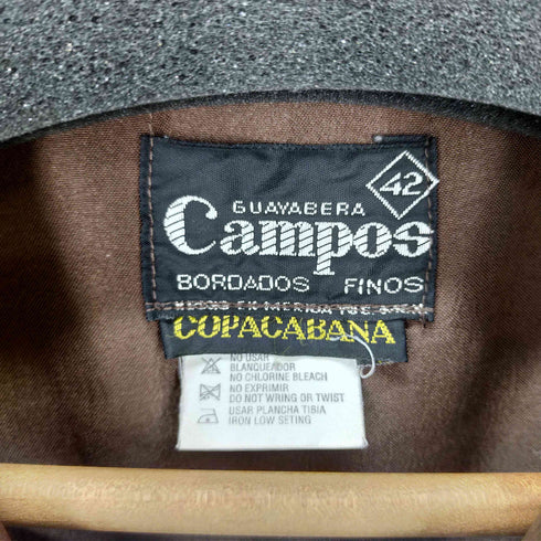 CAMPOE 刺繍キューバシャツ 開襟半袖 メンズ 42