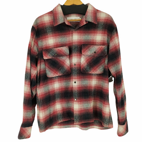 ジョンメイソンスミス JOHN MASON SMITH シルク混 オンブレチェック オープンカラーシャツ メンズ JPN:L