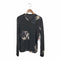 コスチュームナショナルオム CoSTUME NATIONAL HOMME イタリア製 ウール 総柄 VネックTシャツ メンズ