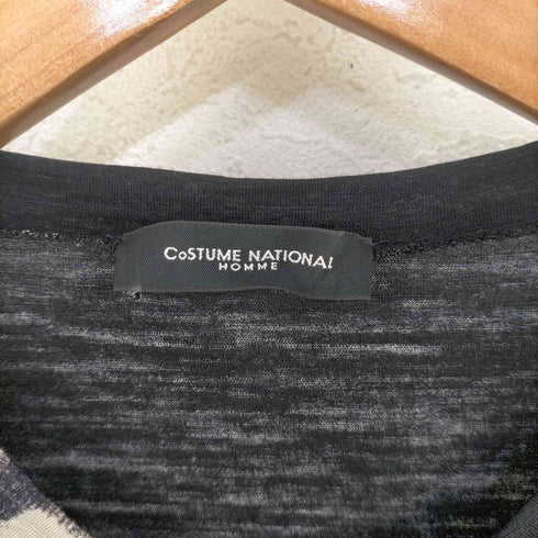 コスチュームナショナルオム CoSTUME NATIONAL HOMME イタリア製 ウール 総柄 VネックTシャツ メンズ