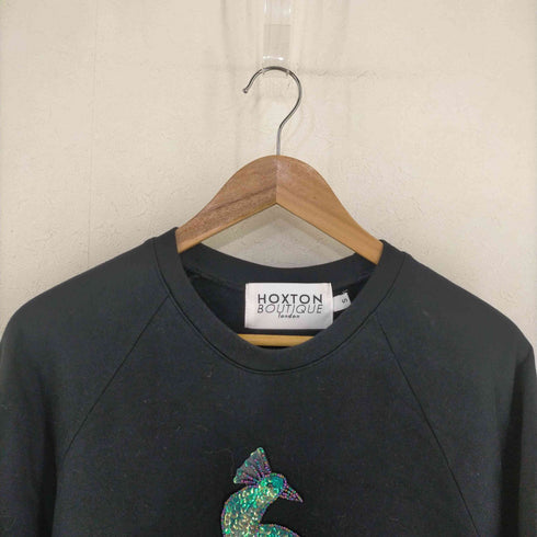 HOXTON BOUTIQUE イングランド製 スパンコール刺繍 クルーネックスウェット レディース
