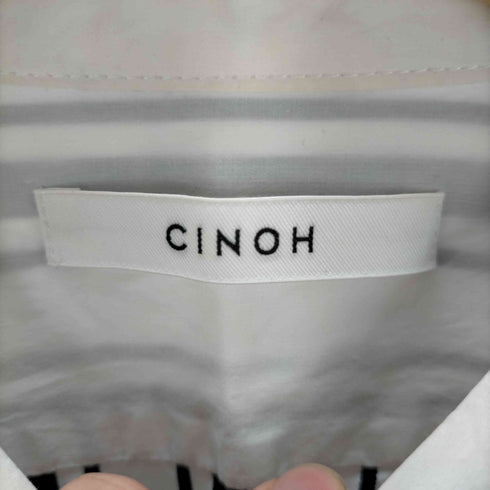 チノ CINOH ノーカラーストライプシャツワンピース レディース FREE