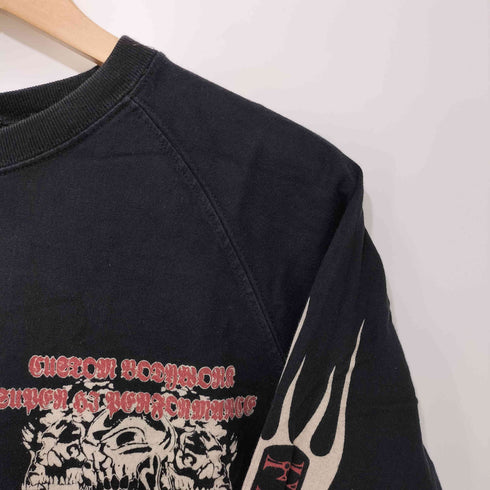 ジャンキーパラダイス JKPD 00s Y2K 両面プリント スカルロングスリーブTシャツ 長袖Tシャツ 袖ファイヤー メンズ M