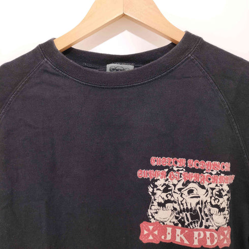 ジャンキーパラダイス JKPD 00s Y2K 両面プリント スカルロングスリーブTシャツ 長袖Tシャツ 袖ファイヤー メンズ M