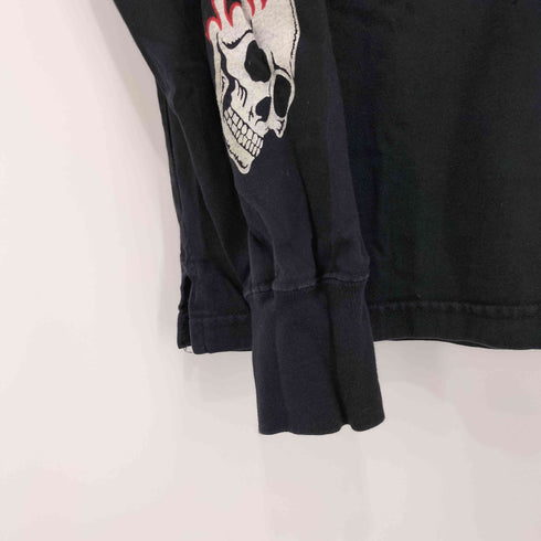 インディアンモーターサイクル INDIAN MOTORCYCLE 00s Y2K 両面プリントロングスリーブTシャツ 長袖Tシャツ 袖スカルファイヤー メンズ