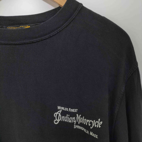 インディアンモーターサイクル INDIAN MOTORCYCLE 00s Y2K 両面プリントロングスリーブTシャツ 長袖Tシャツ 袖スカルファイヤー メンズ