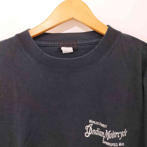 インディアンモーターサイクル INDIAN MOTORCYCLE 00s Y2K 両面プリントロングスリーブTシャツ 長袖Tシャツ 袖スカルファイヤー メンズ