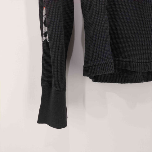 インディアンモーターサイクル INDIAN MOTORCYCLE 00s Y2K 両面プリントサーマルロングスリーブTシャツ 長袖Tシャツ 袖スカルファイヤー ワッフル メンズ