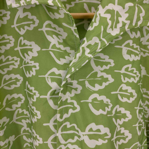 リーフ柄 マジックテープシャツ メンズ