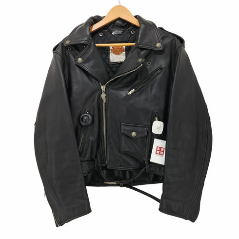 ハーレーダヴィットソン HARLEY DAVIDSON ダブルライダースジャケット SCREAMIN'EAGLE バックイーグル型押し メンズ 40