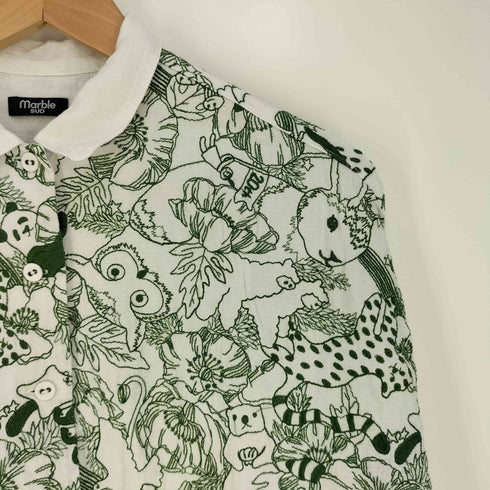 マーブルシュッド Marble Sud EMB フラワー アニマル 刺繍 シャツブラウス レディース