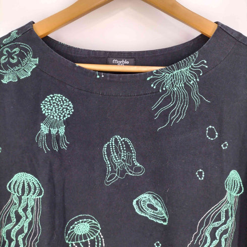 マーブルシュッド Marble Sud EMB Jellyfish ヒラメTee ドルマンTシャツ レディース