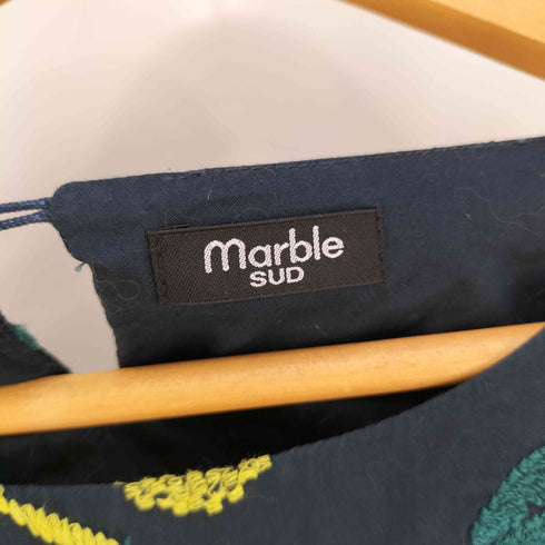 マーブルシュッド Marble Sud EMB 朝顔 花柄 刺繍 ノースリーブワンピース レディース