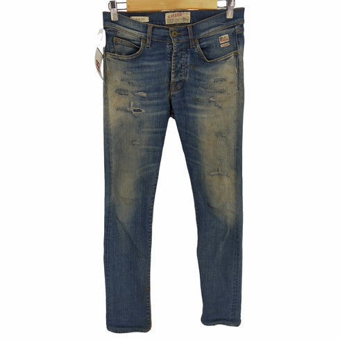 ロイロジャース Roy HOGER'S SLIM FIT SLIMデニムパンツ ダメージ加工 メンズ UK:30-31