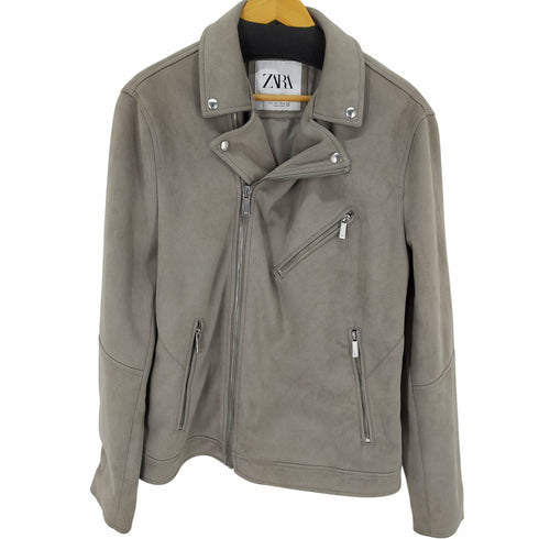 ザラ ZARA フェイクスエードライダースジャケット メンズ import:L