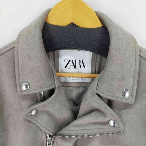 ザラ ZARA フェイクスエードライダースジャケット メンズ import:L