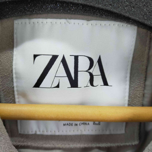 ザラ ZARA フェイクスエードライダースジャケット メンズ import:L