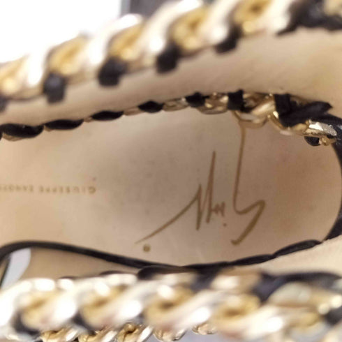 ジュゼッペザノッティデザイン GIUSEPPE ZANOTTI DESIGN ナッパレザー チェーン装飾 サンダル レディース EUR:35