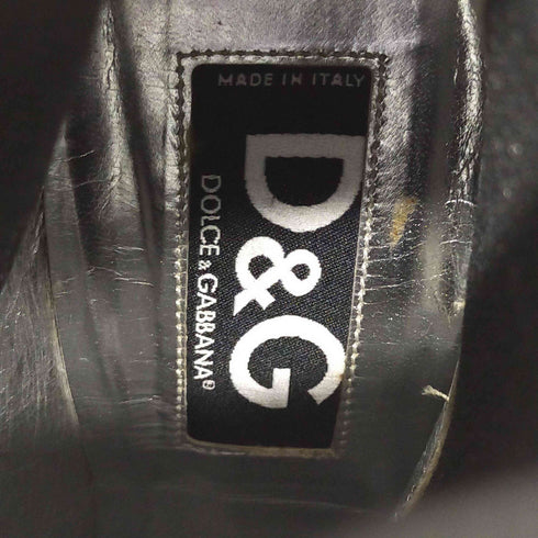 ディーアンドジードルチェアンドガッバーナ D&G DOLCE&GABBANA バックルベルト スタッズ装飾 サイドゴアブーツ レディース 36