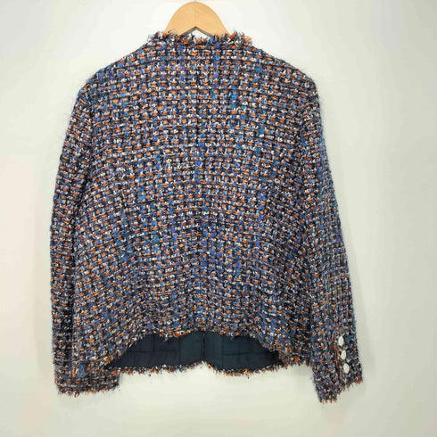 ニジュウサンク 23区 Heritage Classic Collection JULES TOURNIER ノーカラー ツイードジャケット レディース 48