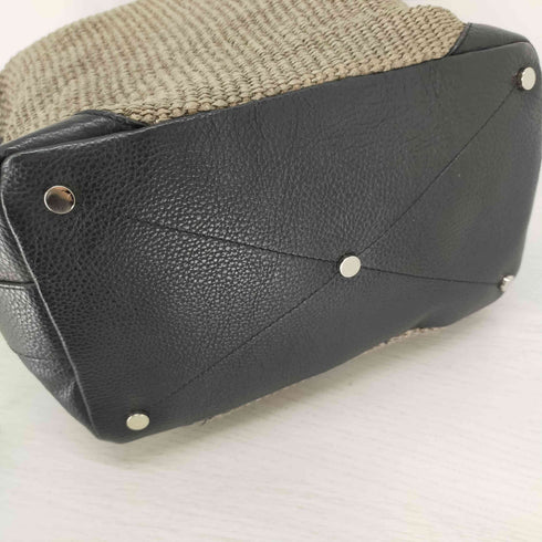 ディスコード ヨウジヤマモト discord Yohji Yamamoto 18SS 麦わらレザー切替ショルダーバッグ ワンショルダーバッグ レディース