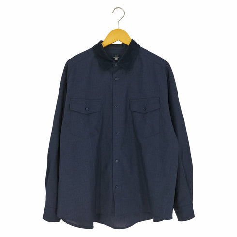 アイテムズ アーバンリサーチ ITEMS URBAN RESEARCH 衿コーデュロイ ポリツイルシャツ メンズ JPN:L