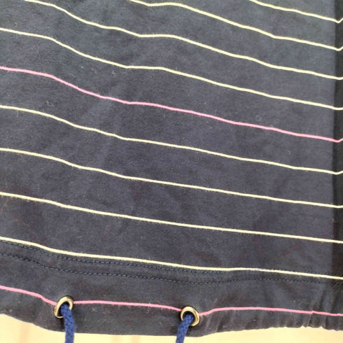 バーバリーブルーレーベル BURBERRY BLUE LABEL ロゴ刺繍 ドローコード ストライプ カットソー レディース EUR:38
