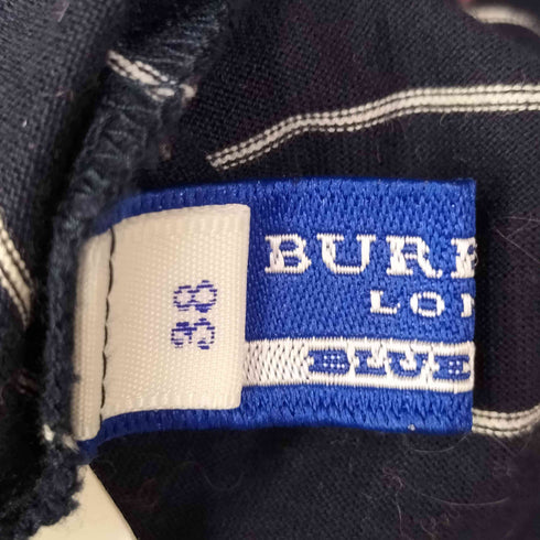 バーバリーブルーレーベル BURBERRY BLUE LABEL ロゴ刺繍 ドローコード ストライプ カットソー レディース EUR:38