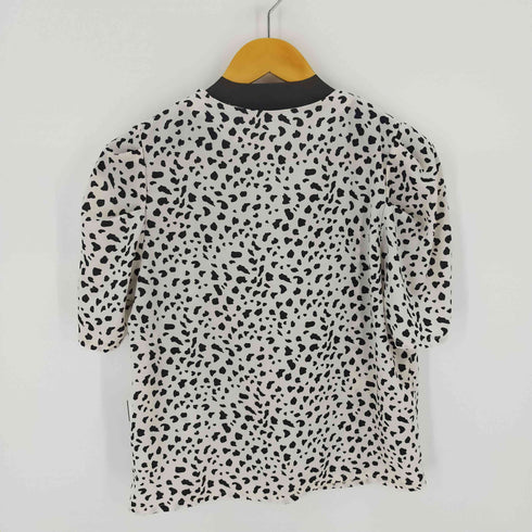 グレイル GRL パワショルVネックダルメシアン柄ブラウス レディース import:L
