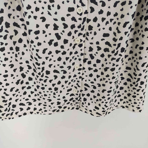 グレイル GRL パワショルVネックダルメシアン柄ブラウス レディース import:L