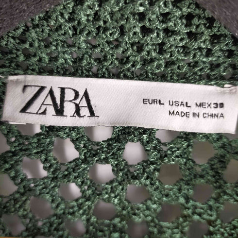 ザラ ZARA 編込みメッシュニットシャツ レディース import:L