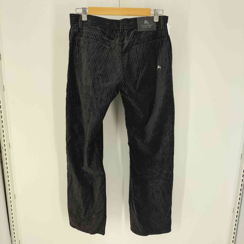 バーバリーブラックレーベル BURBERRY BLACK LABEL ベロア ストライプ ボタンフライ ストレート パンツ メンズ 79