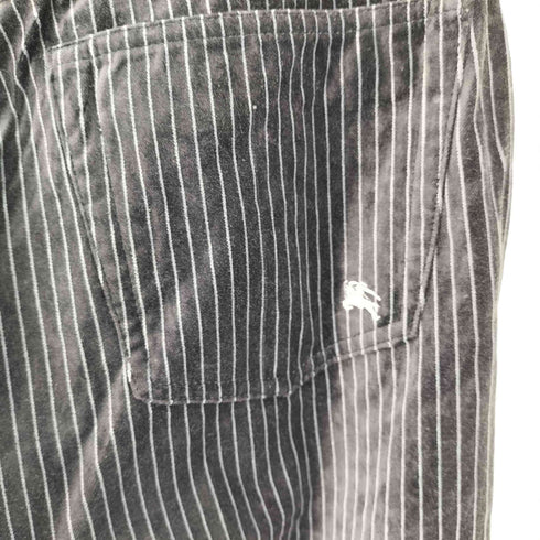 バーバリーブラックレーベル BURBERRY BLACK LABEL ベロア ストライプ ボタンフライ ストレート パンツ メンズ 79