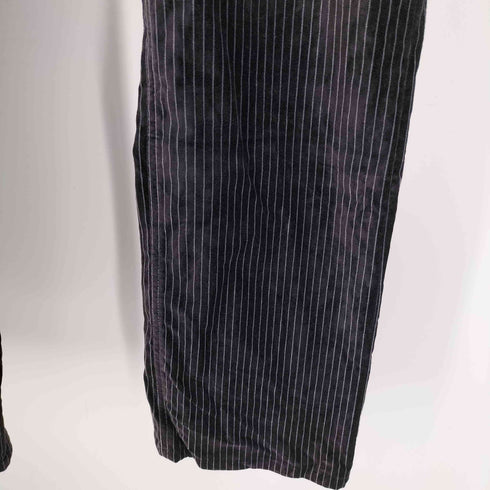 バーバリーブラックレーベル BURBERRY BLACK LABEL ベロア ストライプ ボタンフライ ストレート パンツ メンズ 79