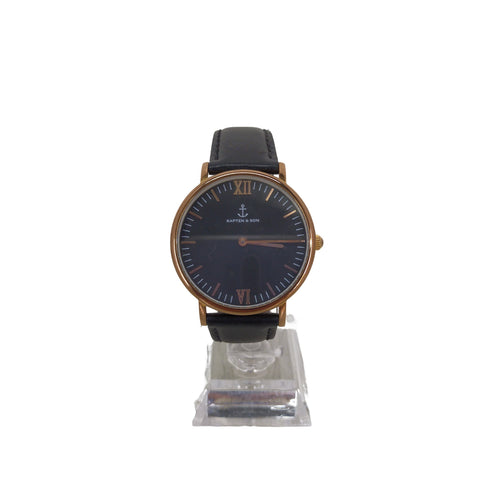 キャプテンアンドサンズ kapten&sons 36MM CAMPINA WATER RESISTANT 黒盤レザー 腕時計 レディース