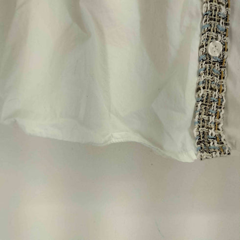 ザラ ZARA White Texture Tweed Blouse Top Shirt レディース US M