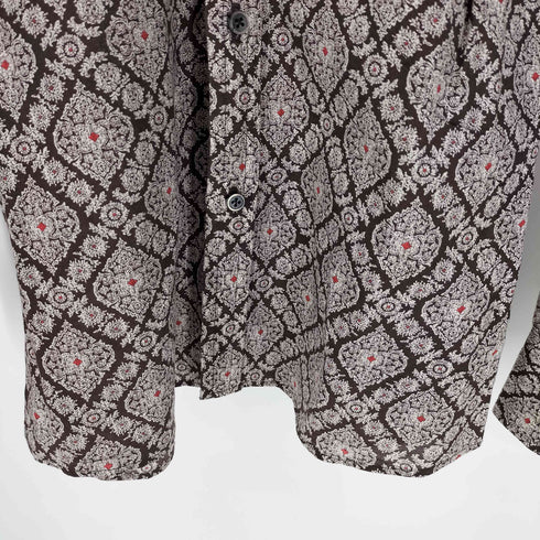 リーツテイラーザズー REATS TAILOR ZAZOUS 幾何学模様 ワイドカラー L/S シャツ メンズ UK:36