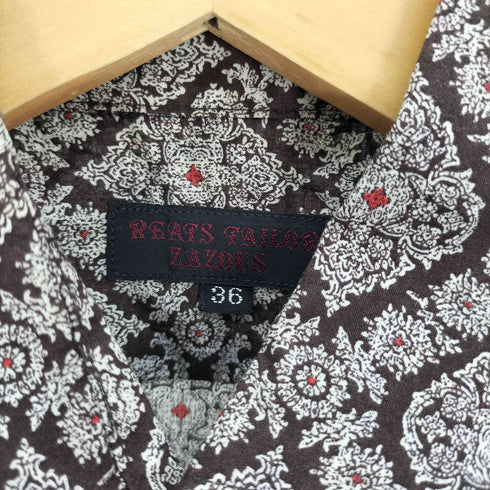 リーツテイラーザズー REATS TAILOR ZAZOUS 幾何学模様 ワイドカラー L/S シャツ メンズ UK:36
