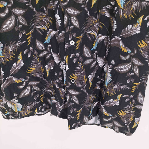 リーツテイラーザズー REATS TAILOR ZAZOUS リーフ柄 オープンカラー ダブルポケット S/S レーヨン シャツ メンズ US:38