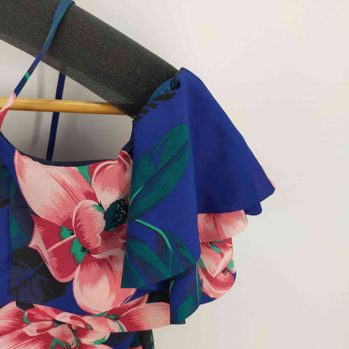 バナナリパブリック BANANA REPUBLIC フリルスリーブ 花柄キャミトップシャツ 総柄 レディース import:XS