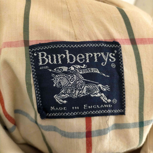 バーバリーズ BURBERRYS 70~80S MADE IN ENGLAND 裏地チェック ステンカラーコート メンズ