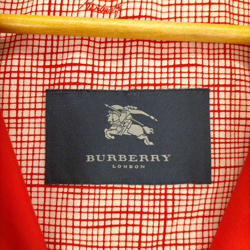 バーバリーロンドン BURBERRY LONDON MADE IN USA 裏地チェック ラウンドカラーコート レディース UK:14