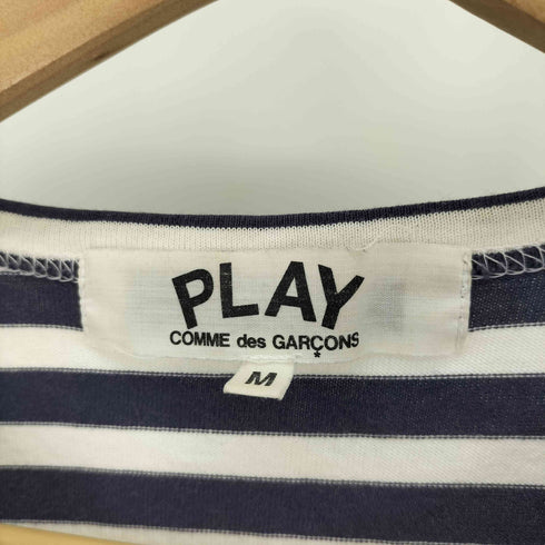プレイコムデギャルソン PLAY COMME des GARCONS ワンポイントロゴ ボーダー L/S Tシャツ レディース JPN:M