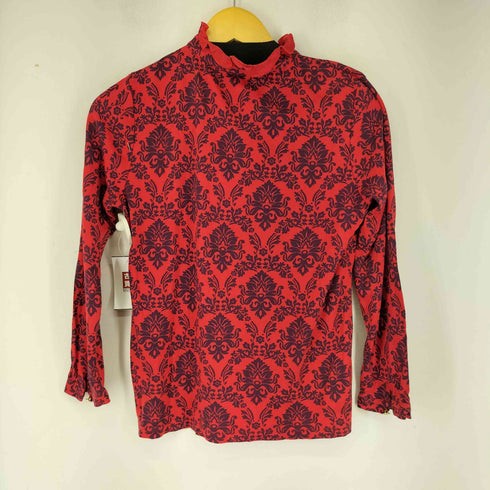 ランズエンド LANDS END レーヨン混 花柄 ヘンリーネックL/S Tシャツ レディース JPN:M