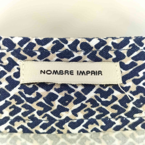 ノンブルアンペール NOMBRE IMPAIR 総柄 レーヨン ボートネックワンピース レディース FREE