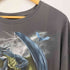 dom Dragon Lightning Castle Graphic Art Gray T Shirt ドラゴン プリント クルーネック Tシャツ メンズ import:XXL