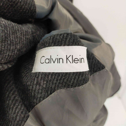 カルバンクライン CALVIN KLEIN ノーカラーロングステンカラーコート メンズ 42R M-L