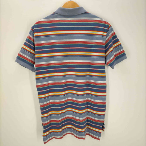ポロバイラルフローレン Polo by RALPH LAUREN ポニー刺繍 ボーダー柄半袖鹿の子ポロシャツ メンズ import:M